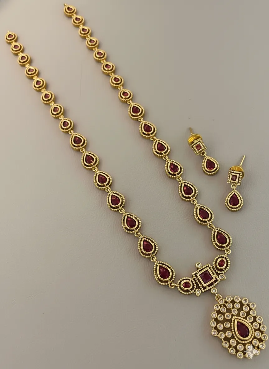 Trending Jyothika mam inspired long haram – Ruby red