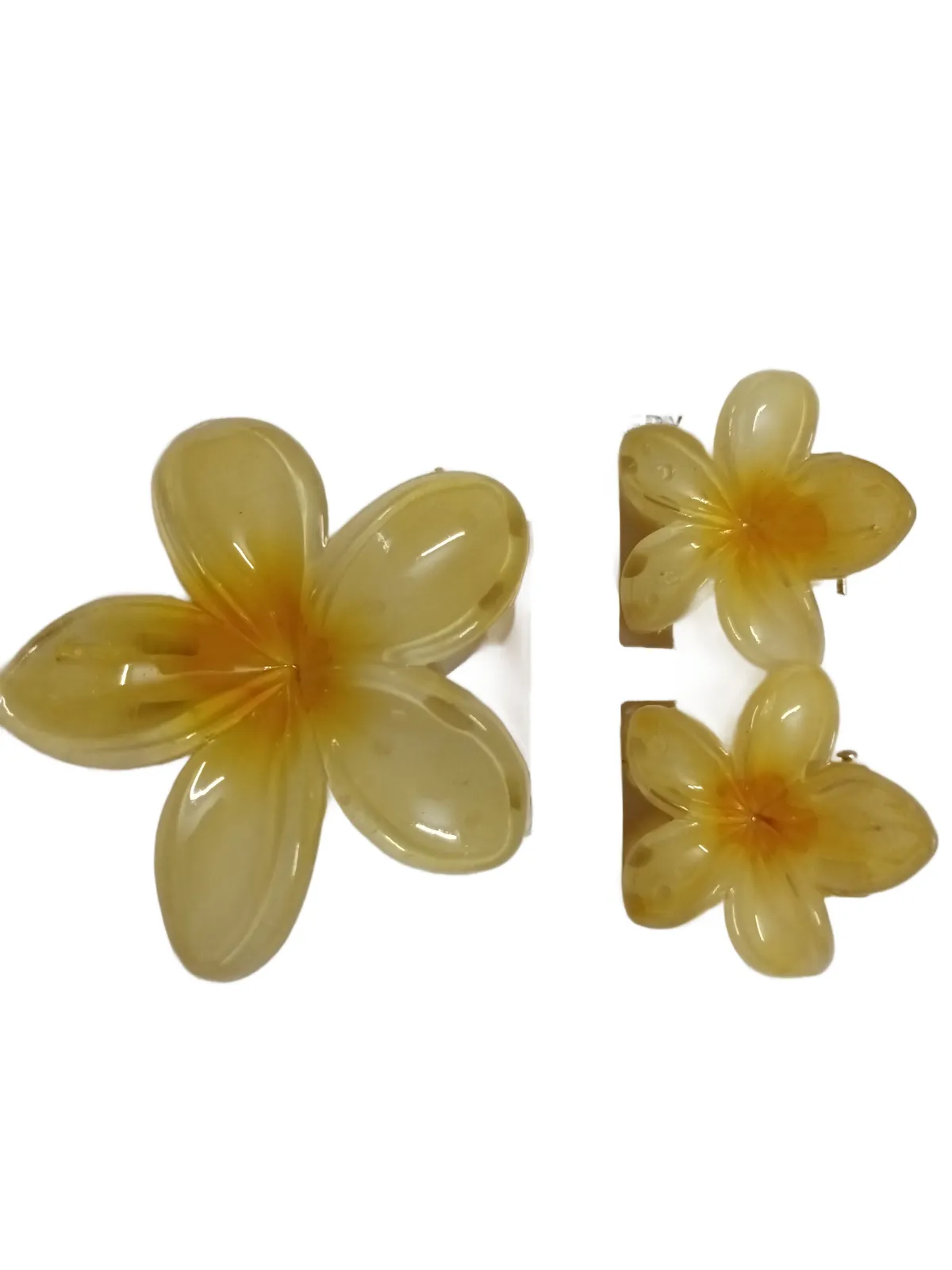Flower Hair Claw Clip Combo - Yellow