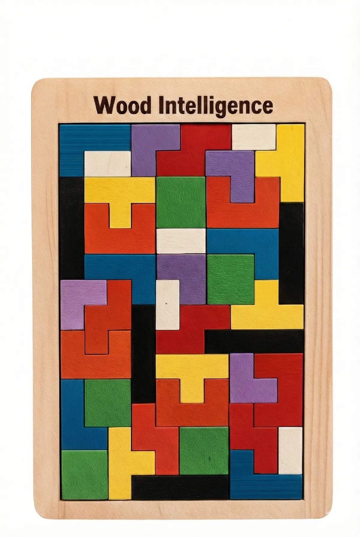 Wooden Zigzag Puzzle Board – “Wood Intelligence” Learning Toy
