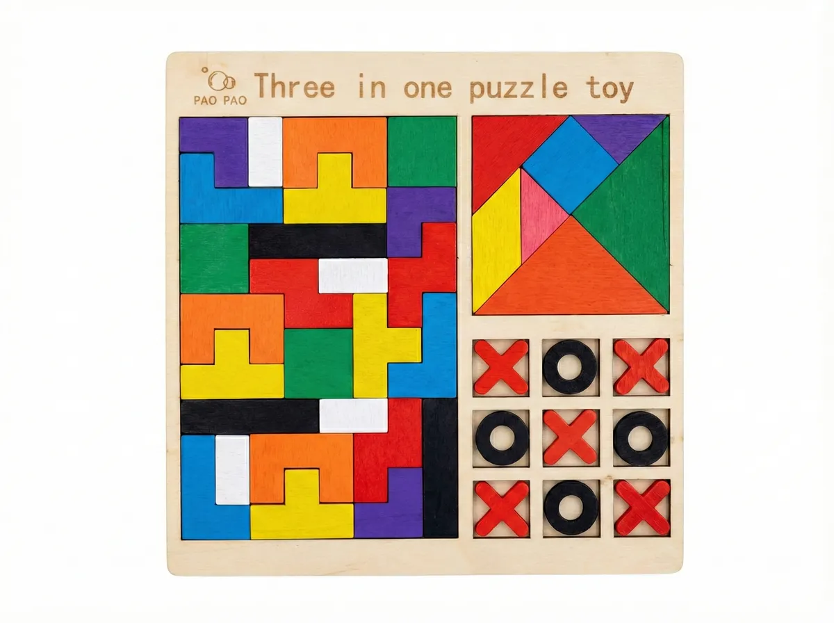 Wooden Three in One Puzzle Toy